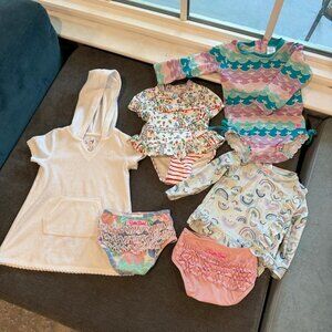 RuffleButts & Janie and Jack Girls Swimwear Bundle 18-24M (5pc + Cover-Up)